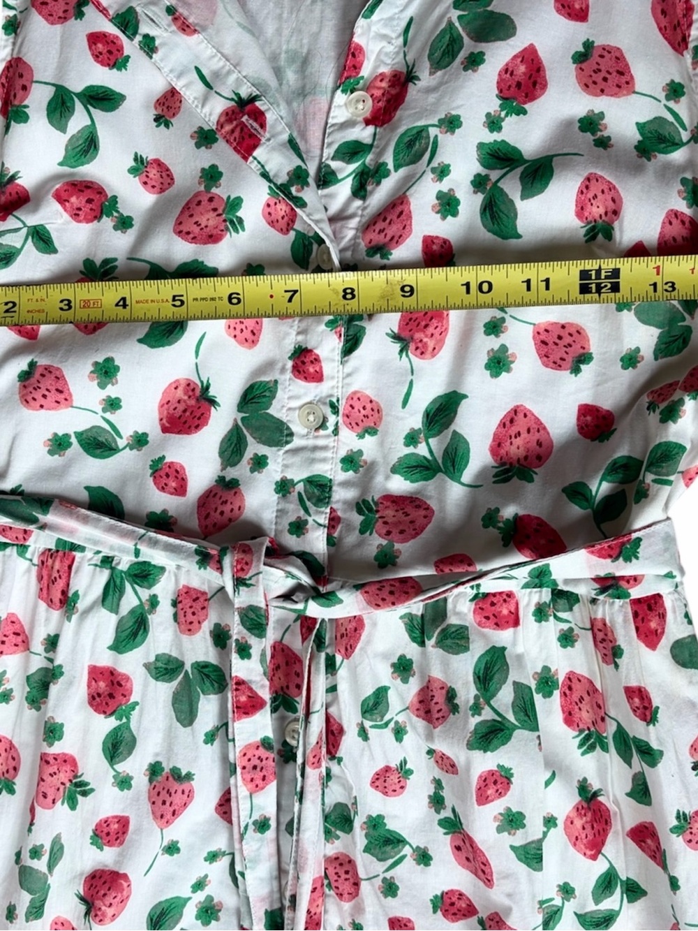 J. Crew Strawberry Print Sleeveless Midi Cotton Shirt Dress Button A Line 6P - Picture 7 of 11